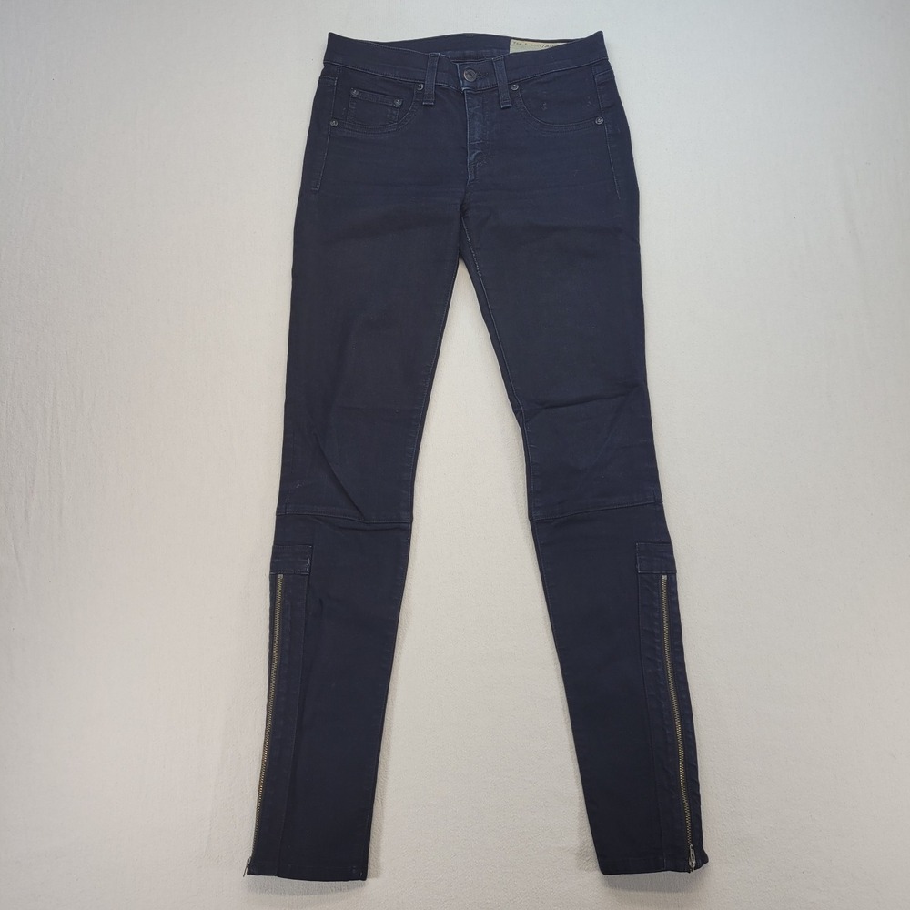 Rag & Bone Jeans Womens 26 Blue Skinny Ankle Zip‎ Low Rise Dark Wash Denim